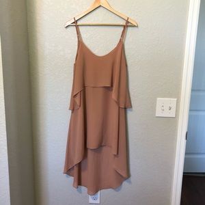 High-low nude dress